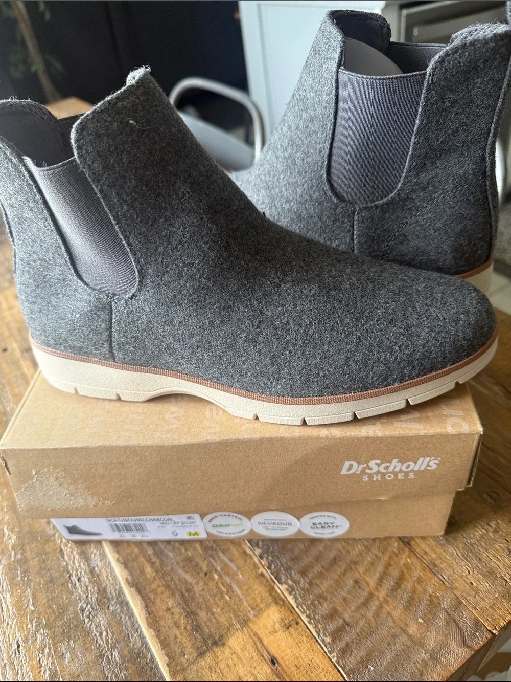 Dr. Scholl's Womens Northbound Ankle Boots Charcoal Wool NIB
